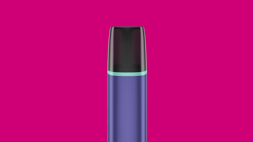 An electric purple VEEV ONE vape device